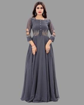 women embroidered gown dress