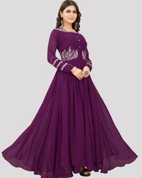 women embroidered gown dress