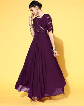 women embroidered gown dress