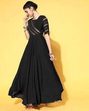 women embroidered gown dress