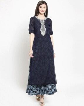 women embroidered gown dress