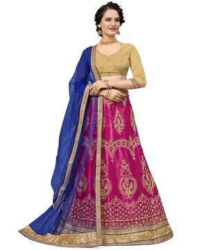 women embroidered kalidar lehenga choli set with dupatta