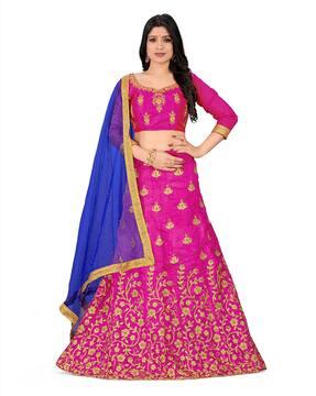 women embroidered kalidar lehenga choli set with dupatta