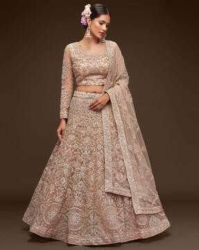 women embroidered lehenga choli set with dupatta