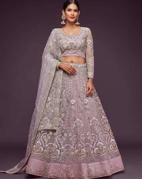 women embroidered lehenga choli set with dupatta