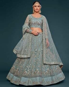 women embroidered lehenga choli set with dupatta