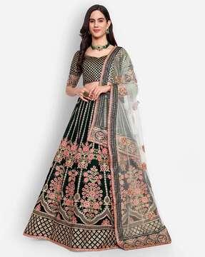 women embroidered lehenga choli set with dupatta