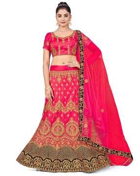 women embroidered lehenga choli set with dupatta