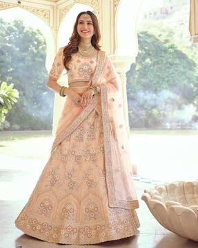 women embroidered lehenga choli set with dupatta