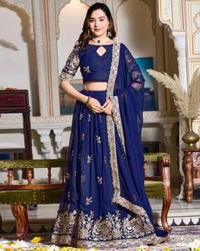 women embroidered lehenga choli set with dupatta