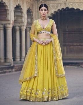 women embroidered lehenga choli set