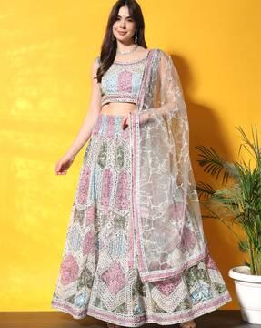 women embroidered lehenga choli set