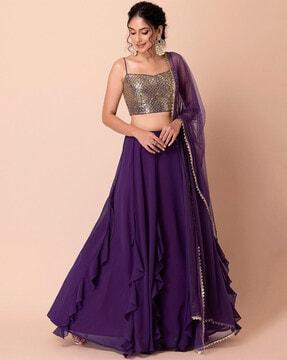 women embroidered lehenga choli set