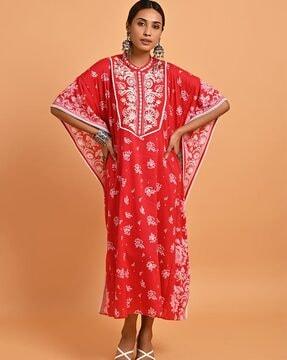 women embroidered no darts kaftan kurta