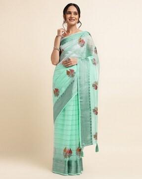 women embroidered organza saree