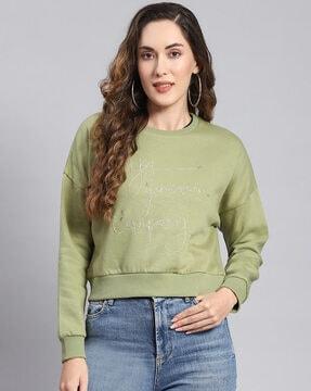 women embroidered regular fit sweatshirt