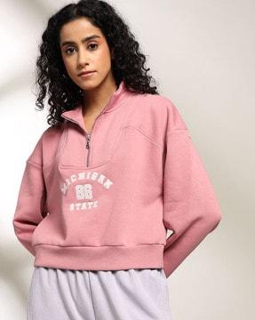 women embroidered regular fit sweatshirt