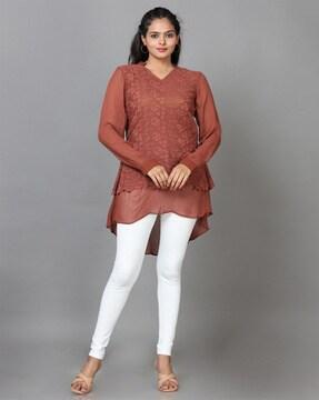 women embroidered regular fit top