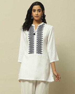 women embroidered regular fit top