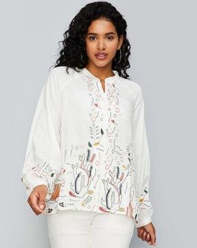 women embroidered regular fit tunic