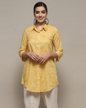 women embroidered regular fit tunic