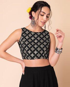 women embroidered relaxed fit blouse