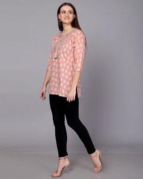 women embroidered relaxed fit top