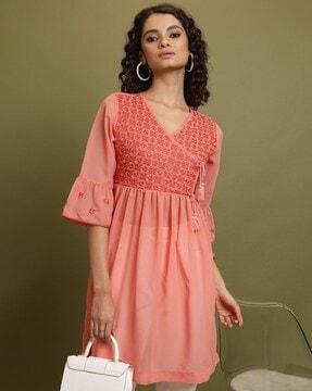 women embroidered relaxed fit tunic