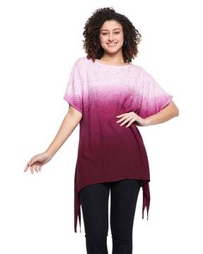 women embroidered round-neck top