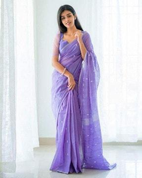 women embroidered saree with blouse piece