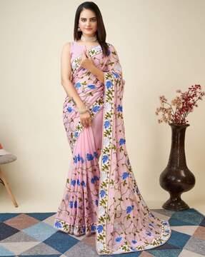 women embroidered saree