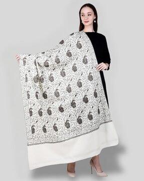 women embroidered shawl with folded hem