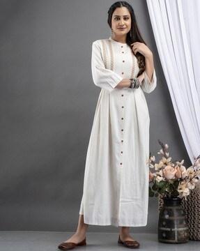 women embroidered shirt dress