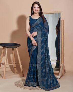 women embroidered silk saree