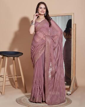 women embroidered silk saree