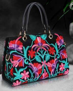 women embroidered sling bag with detachable chain