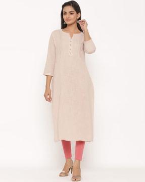 women embroidered straight kurta