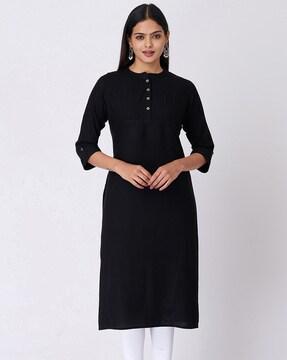 women embroidered straight kurta