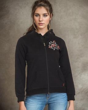 women embroidered sweatshirt with full sleeves