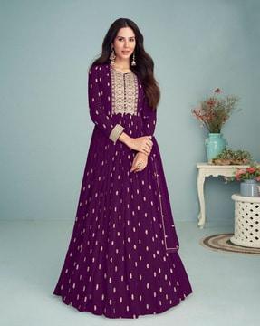 women embroidered unstitched dress material with pants
