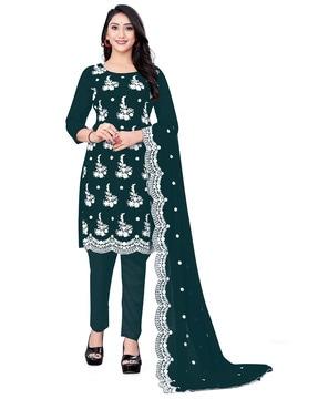 women embroidered unstitched dress material