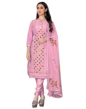 women embroidered unstitched dress material