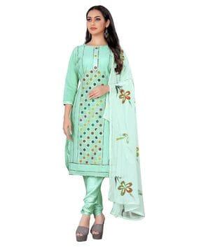 women embroidered unstitched dress material