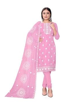 women embroidered unstitched dress material