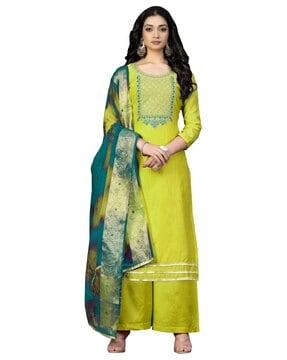 women embroidered unstitched dress material