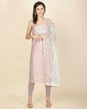 women embroidered unstitched dress material