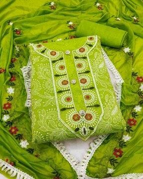 women embroidered unstitched dress material