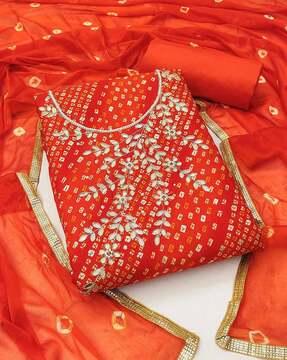 women embroidered unstitched top & bottom dress material with dupatta