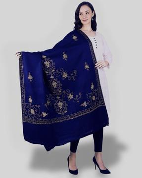 women embroidered woolen shawl