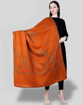 women embroidered woolen shawl